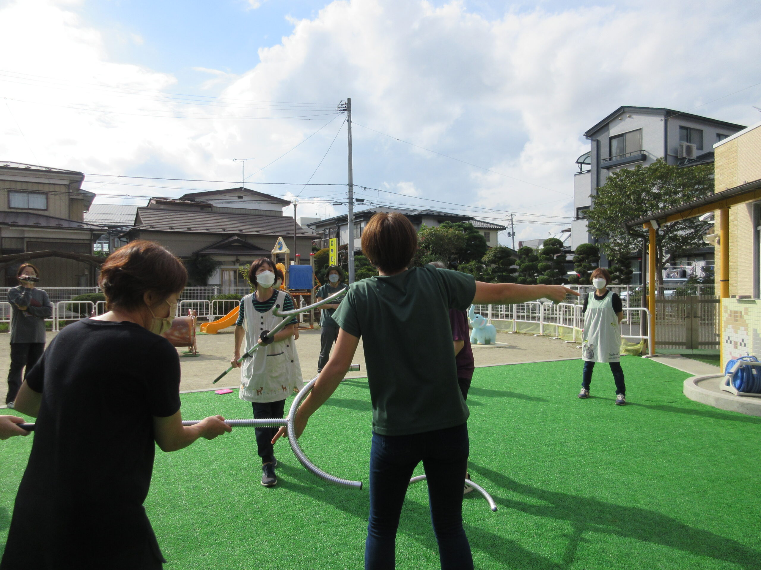 幸町保育園様-不審者対応訓練の様子